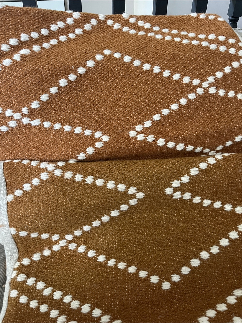 Crate&Barrel Rust Brown and Cream Patterned Throw Pillow Covers. Set of 2 - Picture 6 of 7